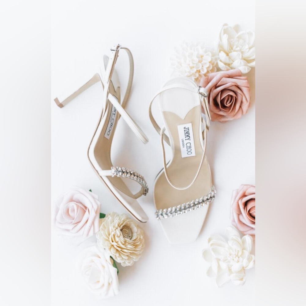 Jimmy Choo Meira Embellished High Heel Slide Sandals Size 36 NEW - Picture 3 of 16